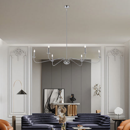 Luminaire minimaliste à 6 lumières de 64 pouces en noir mat / doré / chrome - N/A