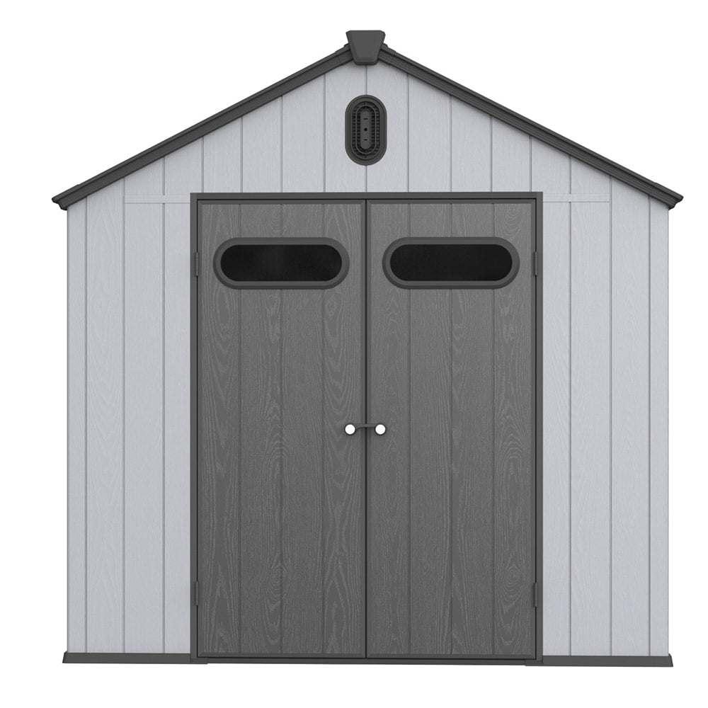 Abri de jardin en résine pour extérieur, résistant aux intempéries, avec plancher, modèle Spire Tool Shed, dimensions : 6 pi x 4 pi / 6 pi x 8 pi / 8 pi x 6 pi / 8 pi x 10 pi