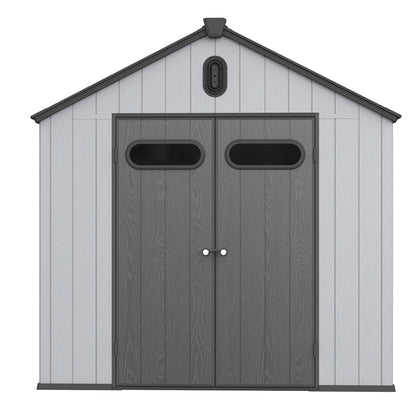 Abri de jardin en résine pour extérieur, résistant aux intempéries, avec plancher, modèle Spire Tool Shed, dimensions : 6 pi x 4 pi / 6 pi x 8 pi / 8 pi x 6 pi / 8 pi x 10 pi