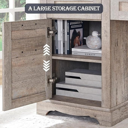 Bureau de direction en forme de L de style farmhouse, bureau d'angle en bois, bureau d'ordinateur