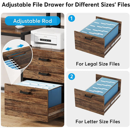 Bureau d'ordinateur de 63 pouces avec support de moniteur, bureau de travail ergonomique pour la maison avec tiroirs et armoire à dossiers.