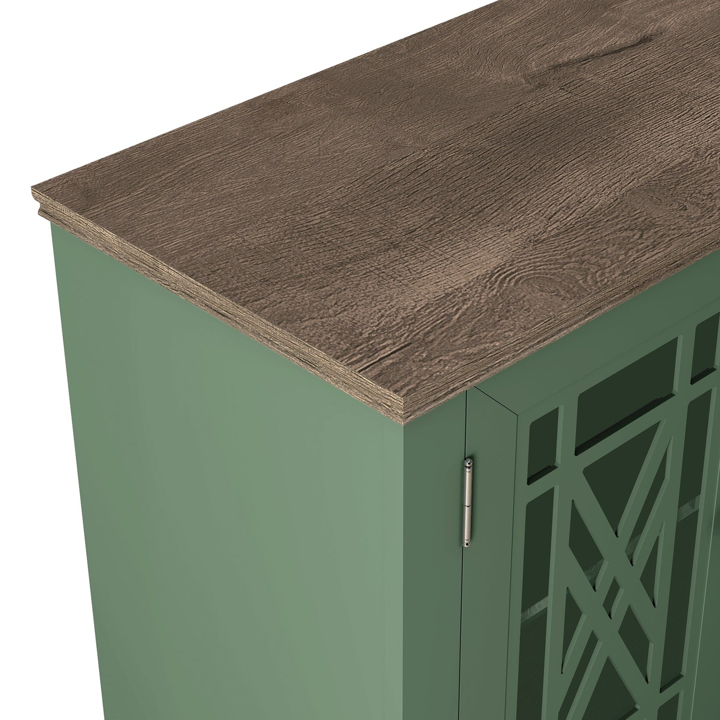 Buffet de cuisine de style vintage en bois, 160 cm de largeur.