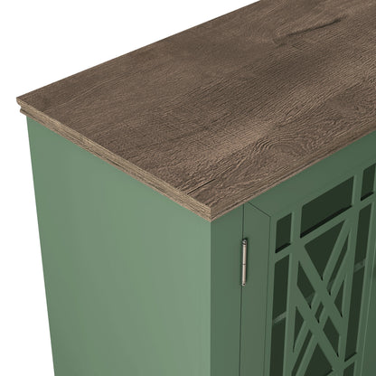 Buffet de cuisine de style vintage en bois, 160 cm de largeur.