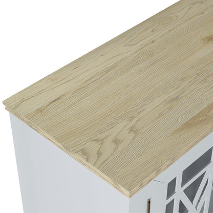 Buffet de cuisine de style vintage en bois, 160 cm de largeur.