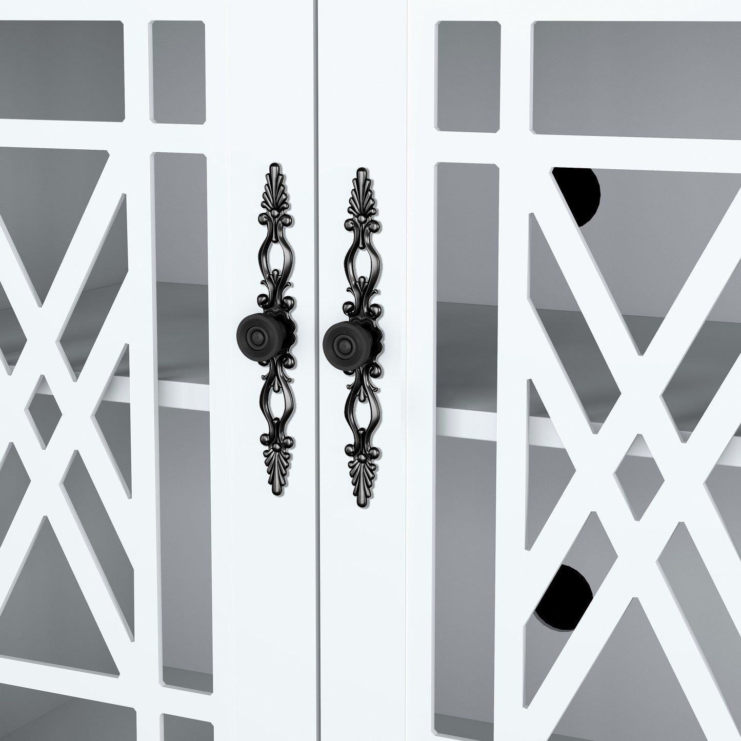 Buffet de cuisine de style vintage en bois, 160 cm de largeur.