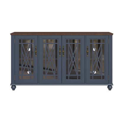 Buffet de cuisine de style vintage en bois, 160 cm de largeur.