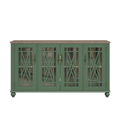 Buffet de cuisine de style vintage en bois, 160 cm de largeur.