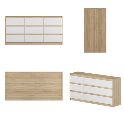 Commode 63W à 9 tiroirs, commode d'appoint pour salon et chambre à coucher.