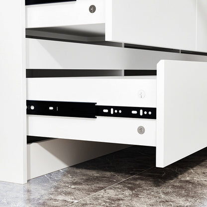 Commode 63W à 9 tiroirs, commode d'appoint pour salon et chambre à coucher.