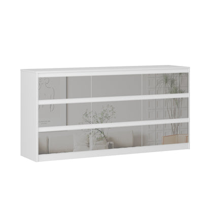 Commode 63W à 9 tiroirs, commode d'appoint pour salon et chambre à coucher.