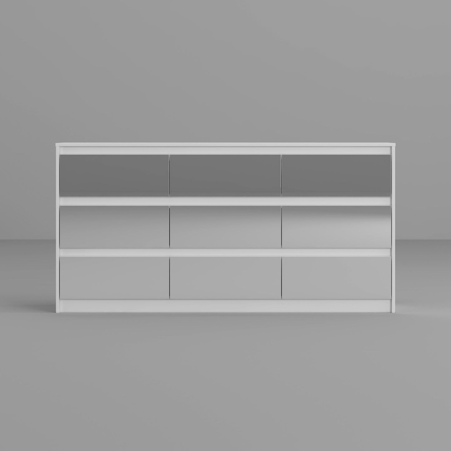 Commode 63W à 9 tiroirs, commode d'appoint pour salon et chambre à coucher.