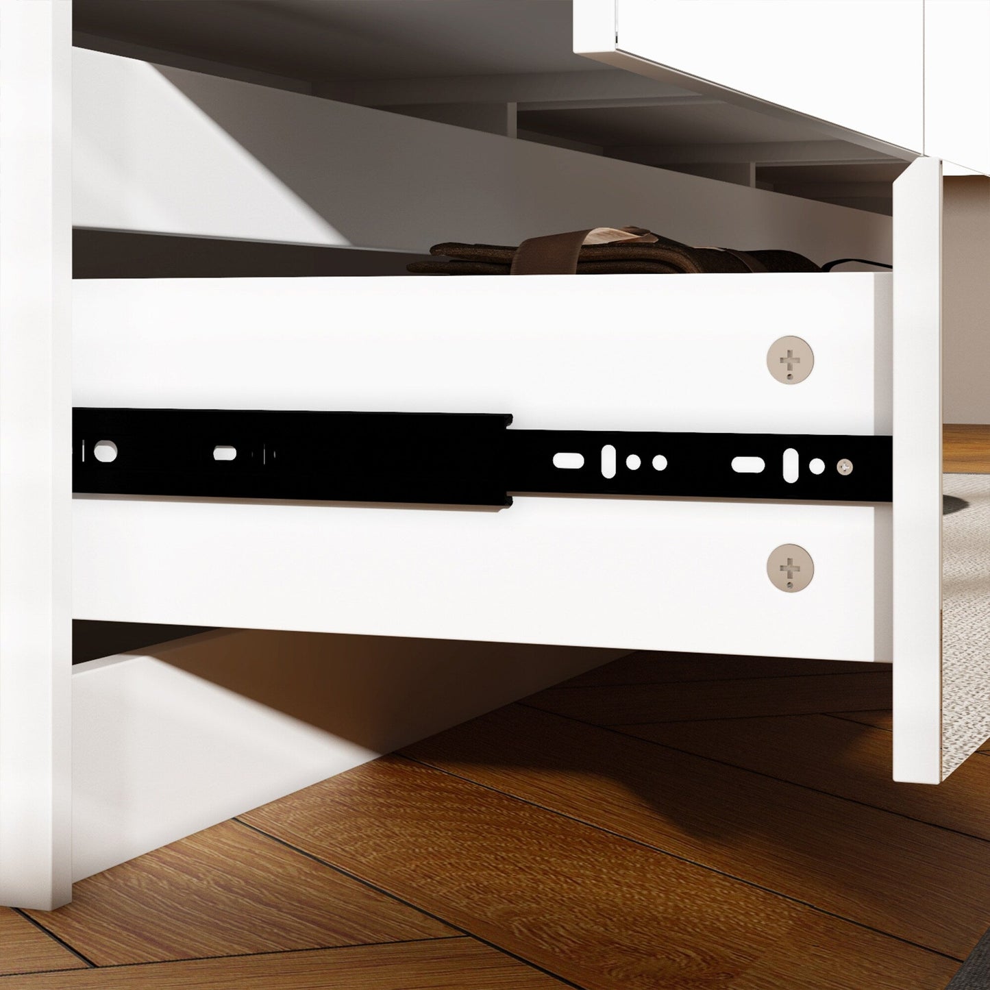 Commode 63W à 9 tiroirs, commode d'appoint pour salon et chambre à coucher.