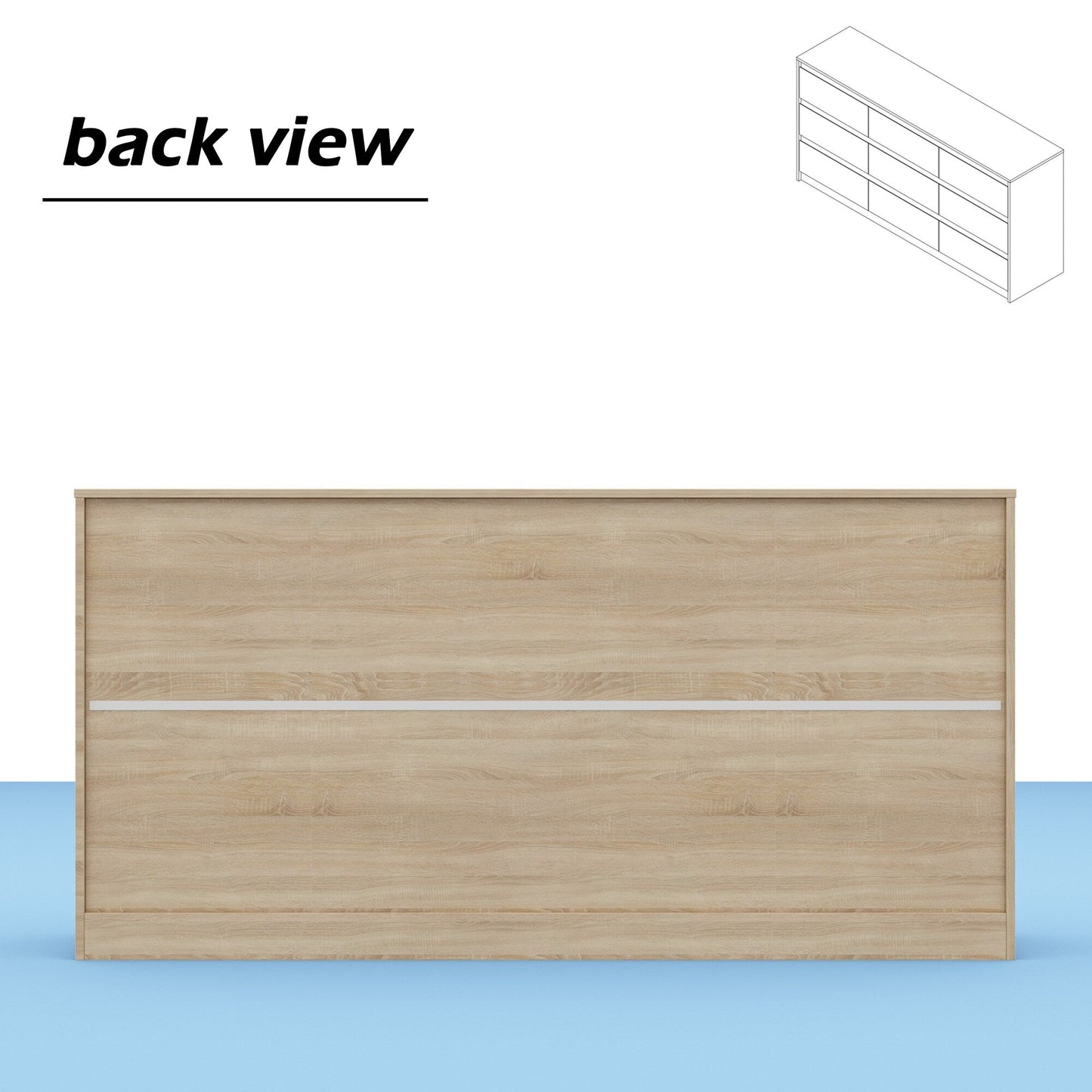 Commode 63W à 9 tiroirs, commode d'appoint pour salon et chambre à coucher.