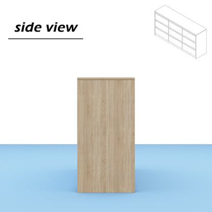 Commode 63W à 9 tiroirs, commode d'appoint pour salon et chambre à coucher.