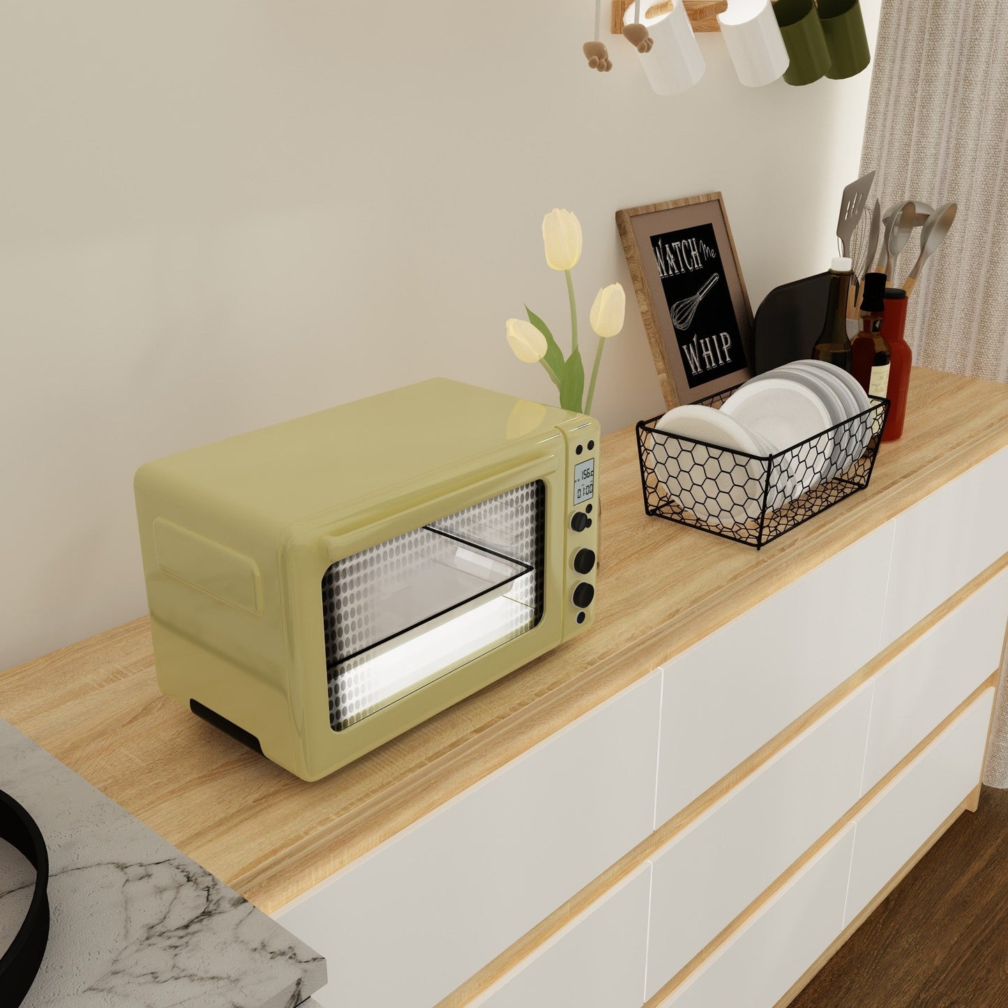 Commode 63W à 9 tiroirs, commode d'appoint pour salon et chambre à coucher.