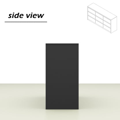 Commode 63W à 9 tiroirs, commode d'appoint pour salon et chambre à coucher.