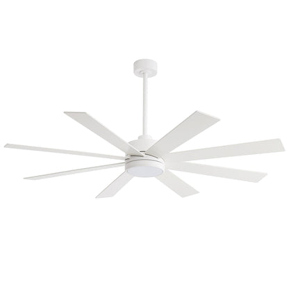 Ventilateur de plafond LED noir à 8 pales de 65 pouces avec éclairage et télécommande