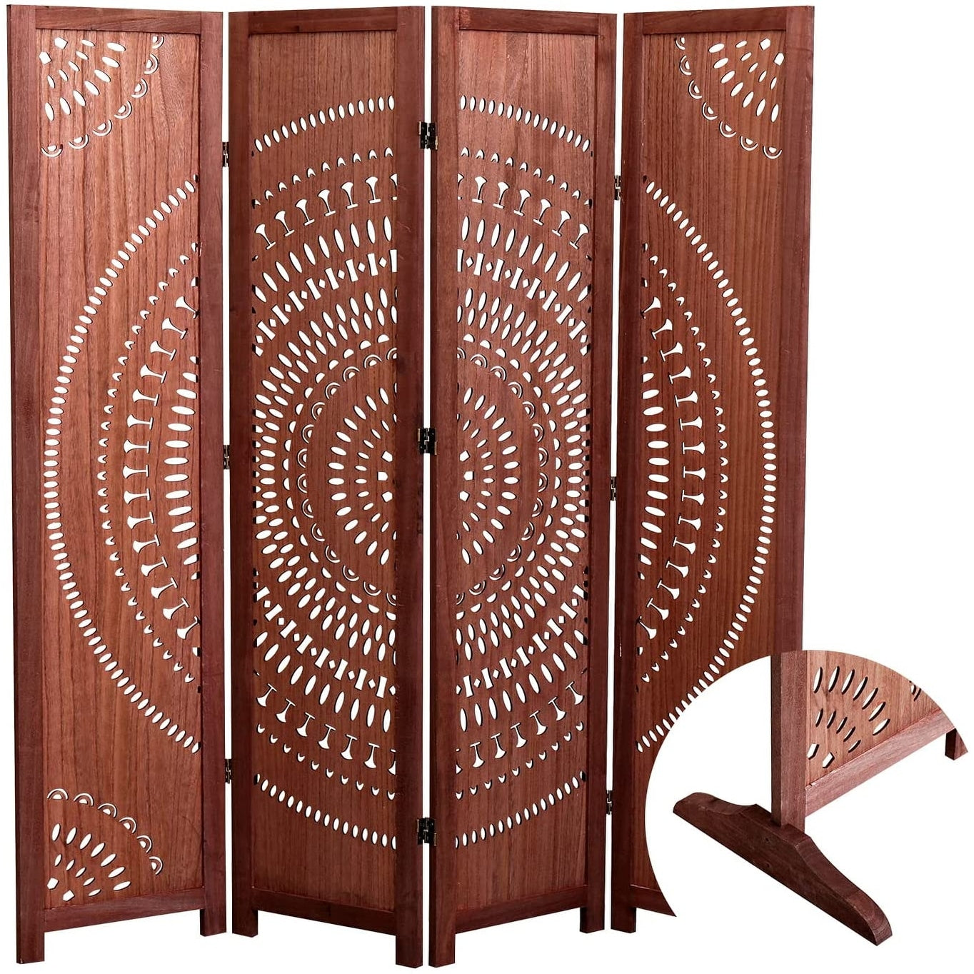 Paravent pliable en bois massif de 165 cm de hauteur