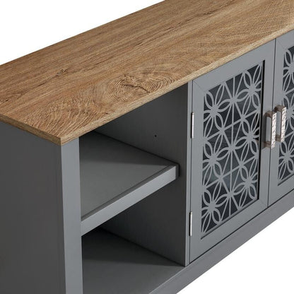 Meuble TV mural décoratif à motif floral rustique de 70 pouces pour téléviseurs jusqu'à 80 pouces