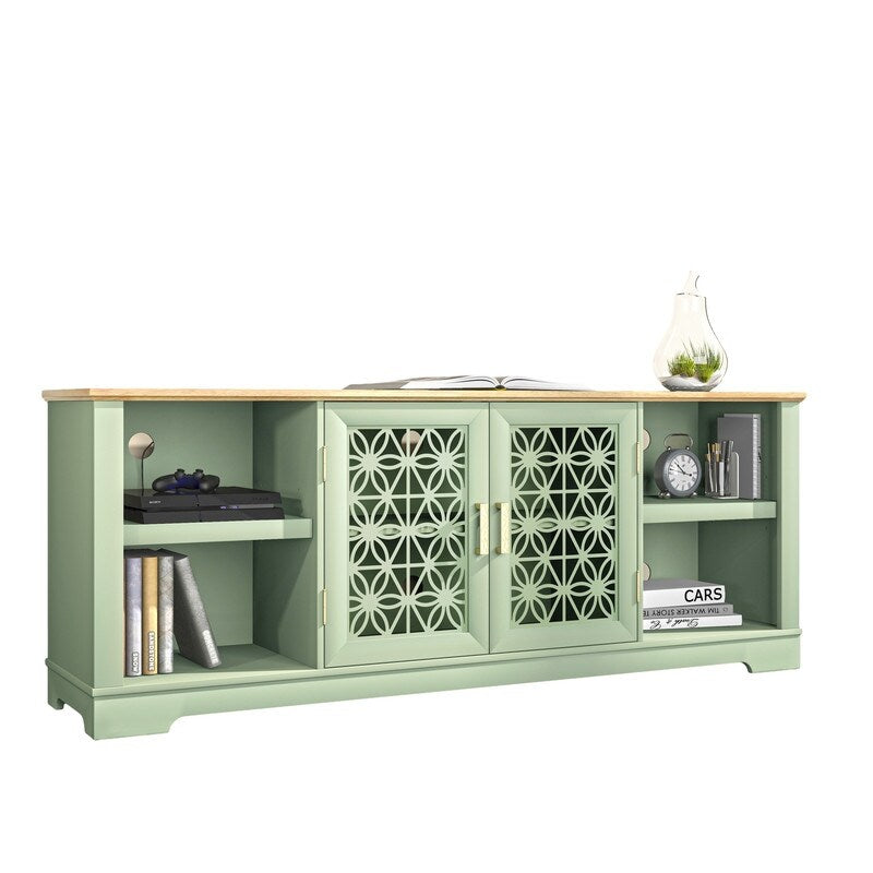 Meuble TV mural décoratif à motif floral rustique de 70 pouces pour téléviseurs jusqu'à 80 pouces