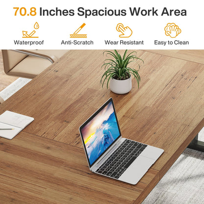 Bureau de direction de 180 cm, grand bureau d'ordinateur, poste de travail.