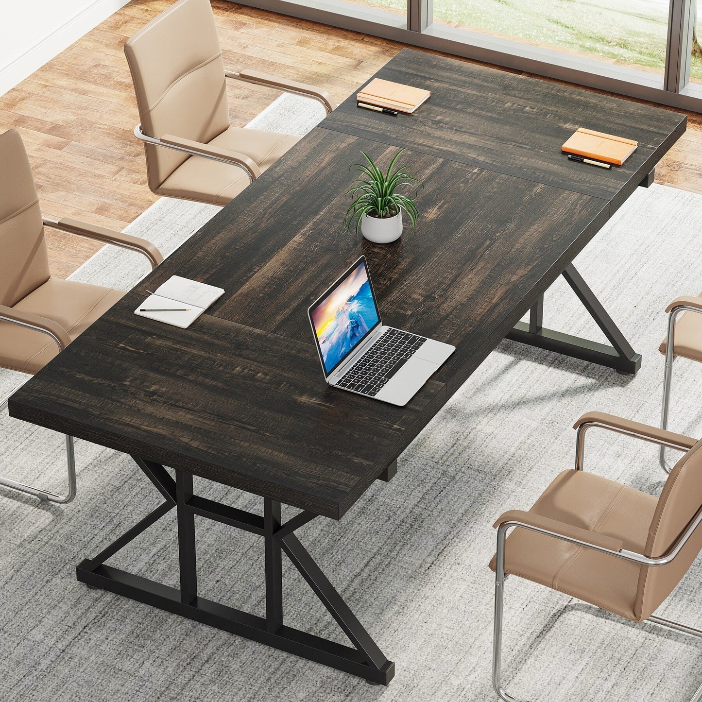 Bureau de direction de 180 cm, grand bureau d'ordinateur, poste de travail.