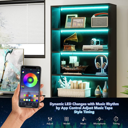 Étagère à livres et bibliothèque de 180 cm de hauteur, grande bibliothèque à 5 niveaux - 30 x 80 x 180 cm (L x l x h)