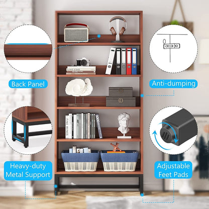 Étagère à livres et bibliothèque de 180 cm de hauteur, grande bibliothèque à 5 niveaux - 30 x 80 x 180 cm (L x l x h)