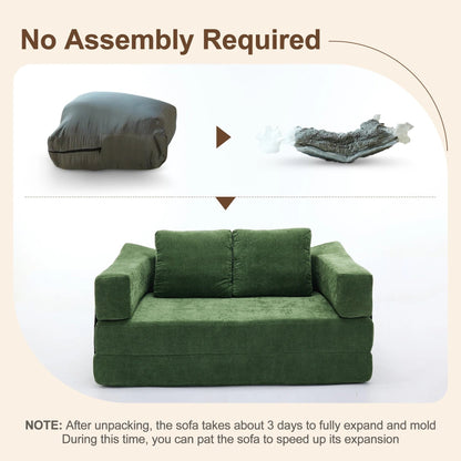 Canapé-lit convertible rembourré de 70,87 pouces, chaise convertible, canapé de sol confortable pour salon, chambre à coucher, tissu chenille.