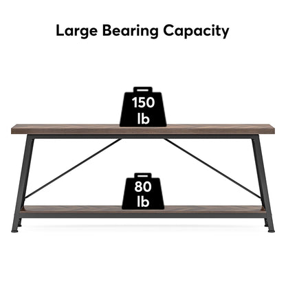 Table de salon extra longue de 180 cm, console d'entrée de style industriel
