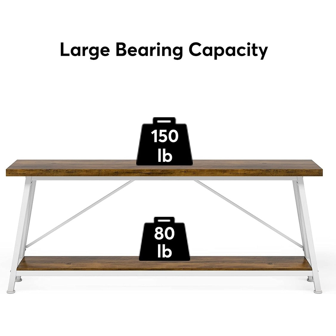 Table de salon extra longue de 180 cm, console d'entrée de style industriel