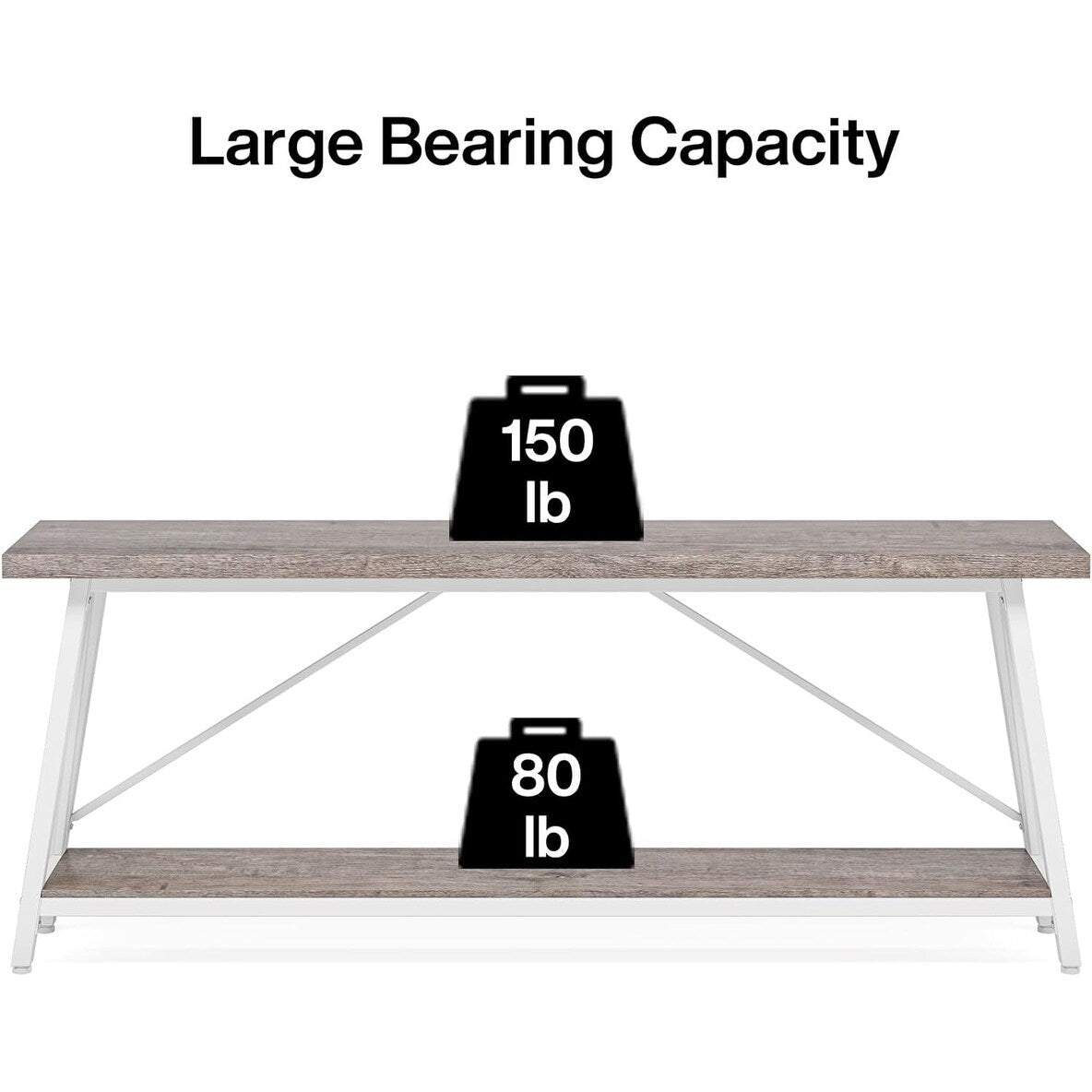 Table de salon extra longue de 180 cm, console d'entrée de style industriel