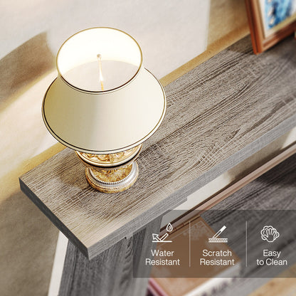 Table console de canapé en bois rustique de 180 cm de long avec étagère de rangement