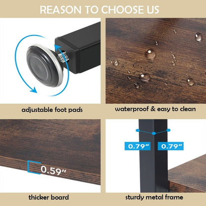 Étagère à livres industrielle de 71 pouces, bibliothèque en bois brun rustique à 6 niveaux, étagères ouvertes.