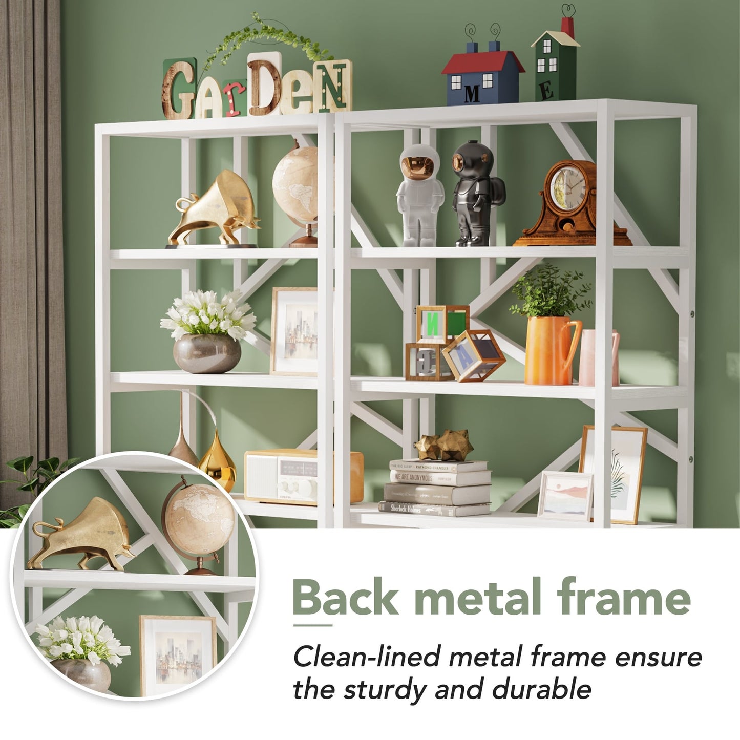 Étagère à livres industrielle de 71 pouces, bibliothèque en bois brun rustique à 6 niveaux, étagères ouvertes.