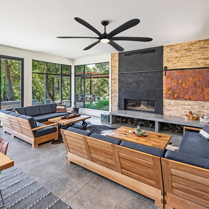 Ventilateur de plafond DC à 6 pales de 183 cm (72 pouces) en bois flotté avec éclairage et télécommande