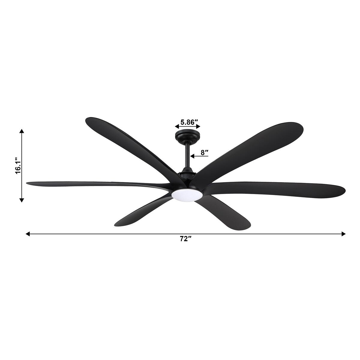 Ventilateur de plafond DC à 6 pales de 183 cm (72 pouces) en bois flotté avec éclairage et télécommande
