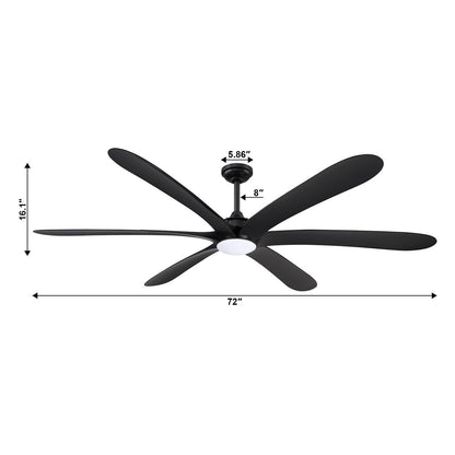 Ventilateur de plafond DC à 6 pales de 183 cm (72 pouces) en bois flotté avec éclairage et télécommande