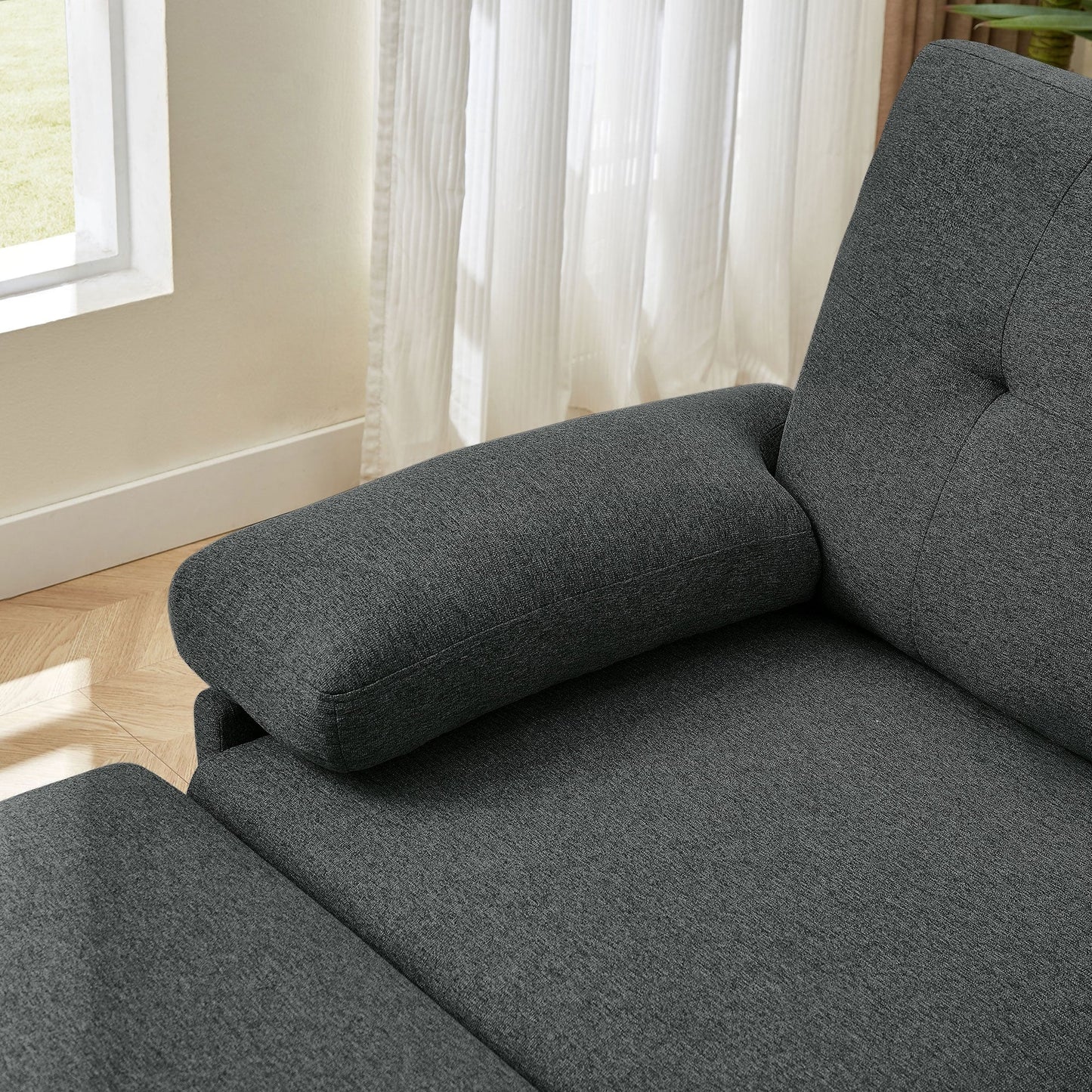 Canapé d'angle en forme de L de 86,22 pouces avec poches de rangement latérales