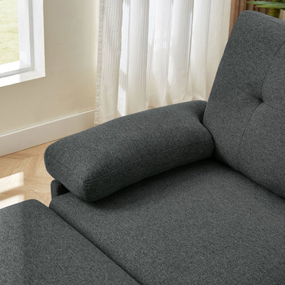 Canapé d'angle en forme de L de 86,22 pouces avec poches de rangement latérales