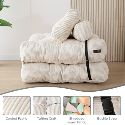 8 Canapé-lit pliable en velours côtelé, simple