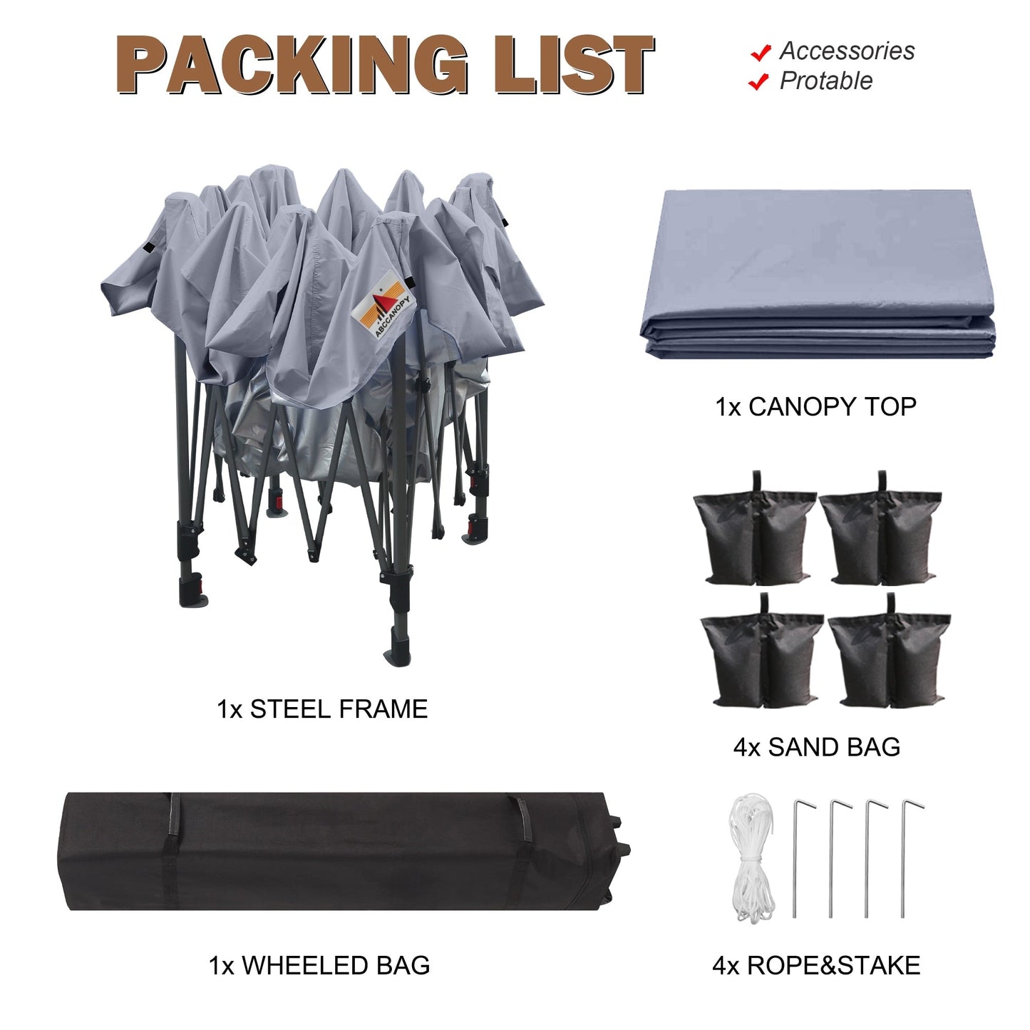 ABCCANOPY Tente de parasol pliable facile et durable pour extérieur