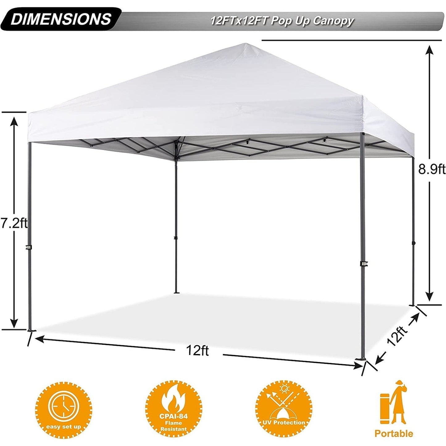 ABCCANOPY Tente de parasol pliable facile et durable pour extérieur