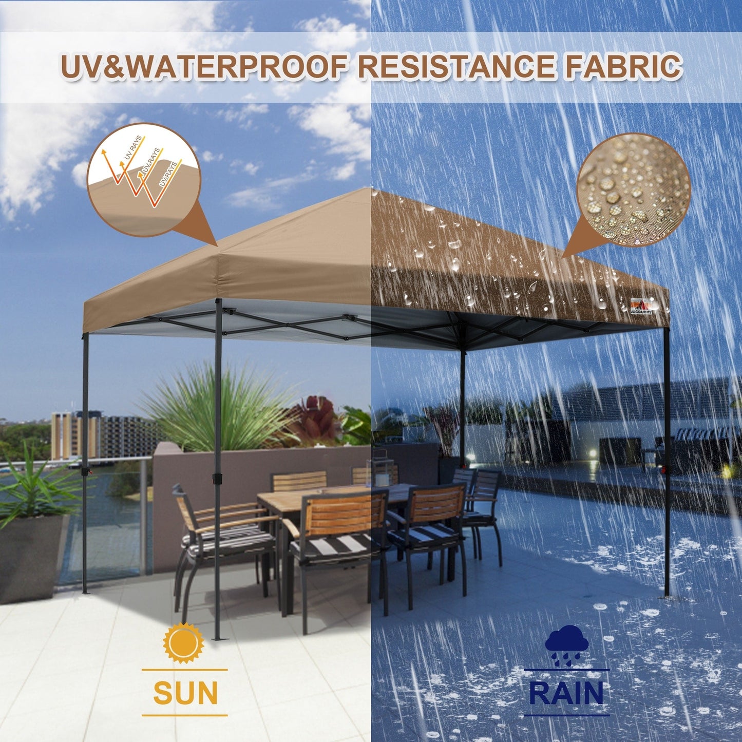 ABCCANOPY Tente de parasol pliable facile et durable pour extérieur