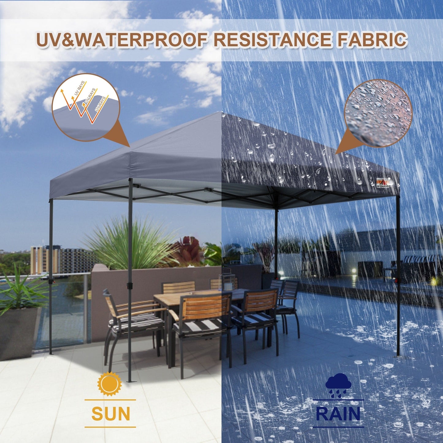 ABCCANOPY Tente de parasol pliable facile et durable pour extérieur