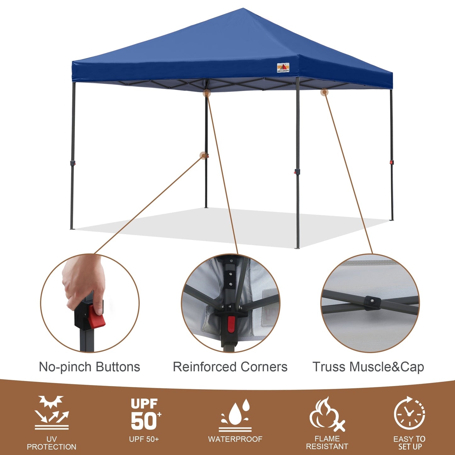 ABCCANOPY Tente de parasol pliable facile et durable pour extérieur
