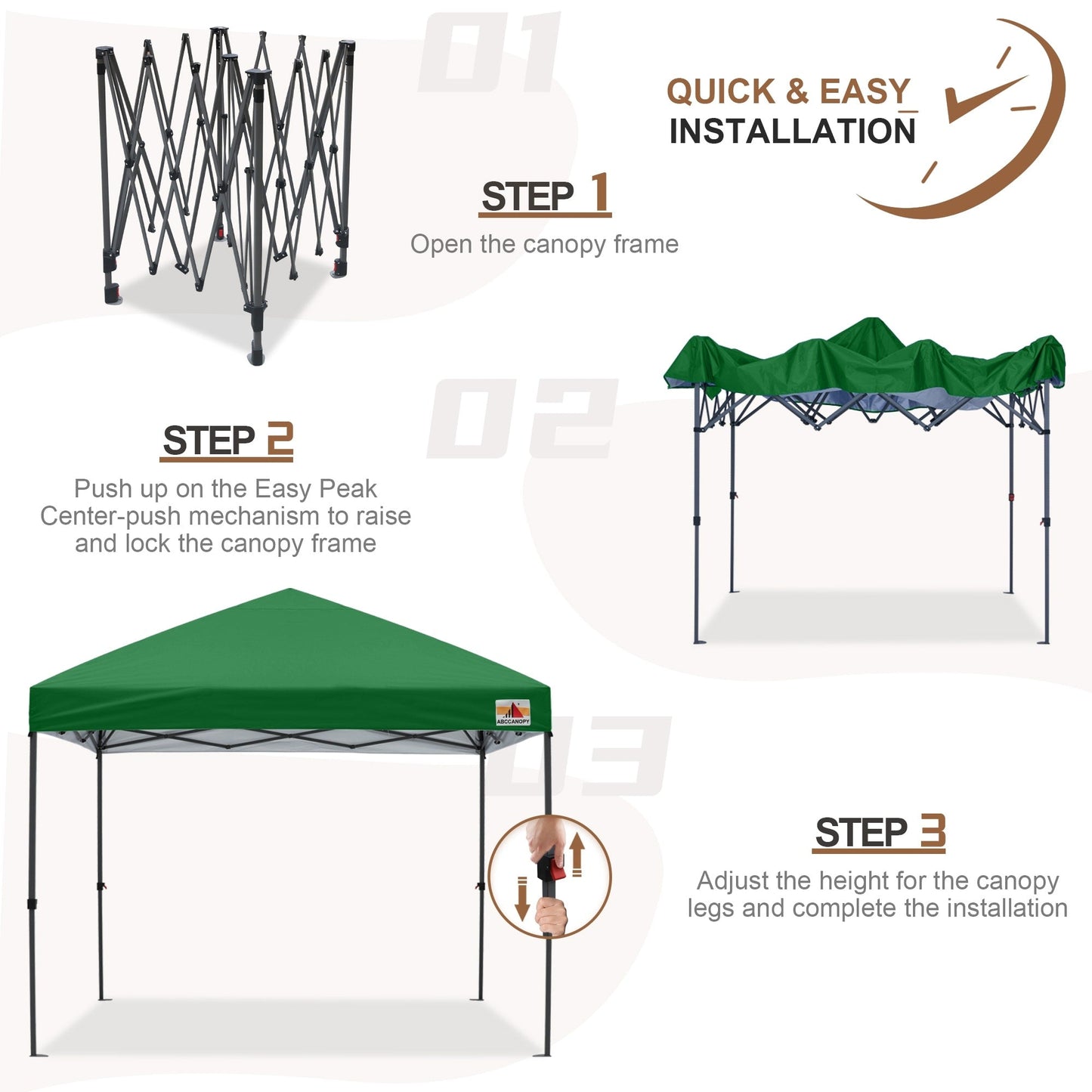 ABCCANOPY Tente de parasol pliable facile et durable pour extérieur