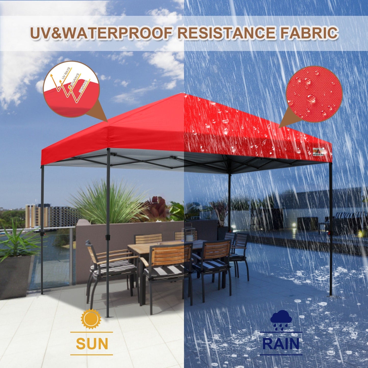 ABCCANOPY Tente de parasol pliable facile et durable pour extérieur