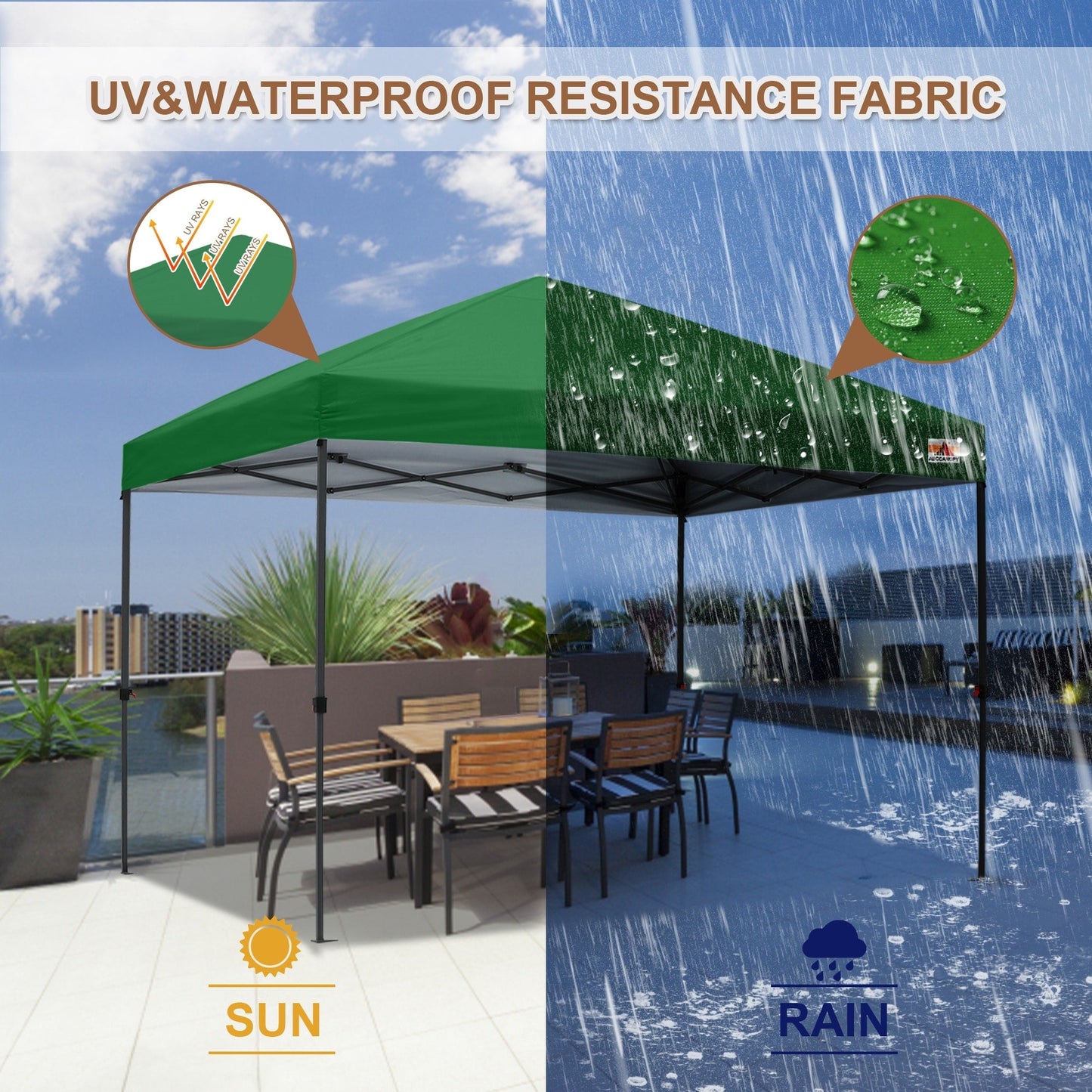 ABCCANOPY Tente de parasol pliable facile et durable pour extérieur