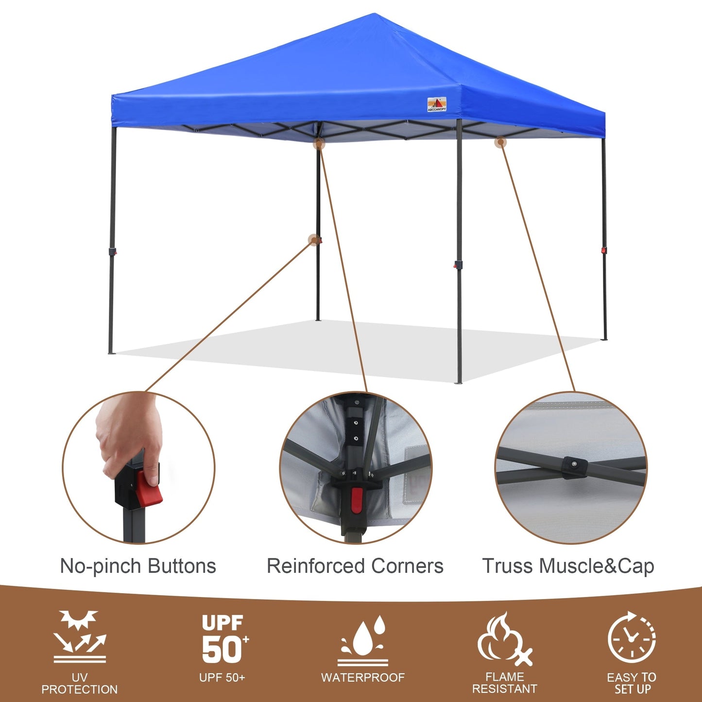 ABCCANOPY Tente de parasol pliable facile et durable pour extérieur